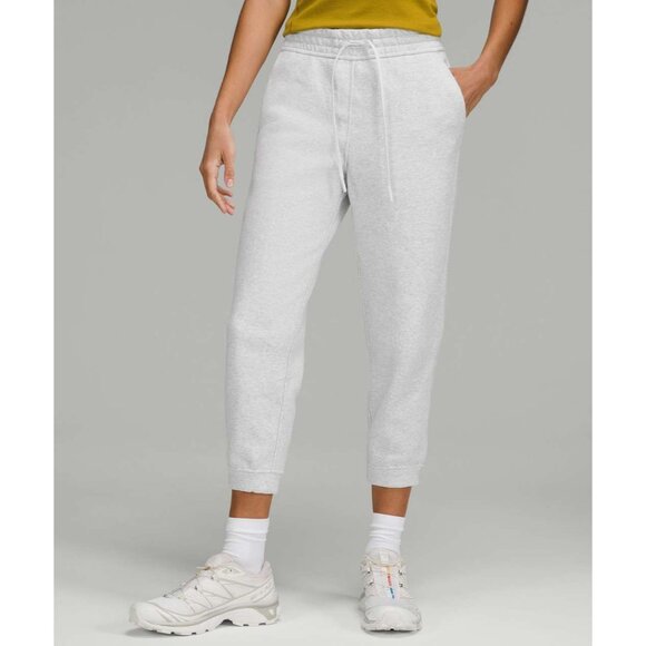Lululemon Loungeful High-Rise Cropped Jogger Heathered Ultra Light Grey Size 20 - Picture 1 of 4